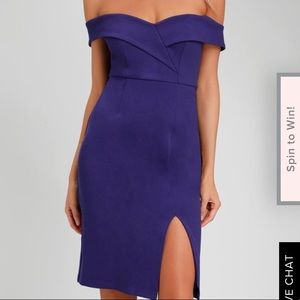 Lulu purple off the shoulder dress